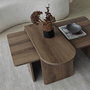 Hanah Home Juego de Mesas de Café Paris - Bronce y Nogal
